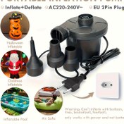 Resim COCOLIGHT Taşınabilir Elektrikli Hava Pompası - Hızlı Dolum, 3 Nozul, Şişme Yastıklar, Tekne ve Açık Hava Kampı için İdeal, Dayanıklı ABS, Yarı Otomatik İşletim, Güç Kaynağı Gerekli (Avrupa Fişi), Şişirme Cihazları, Pil Olmadan 