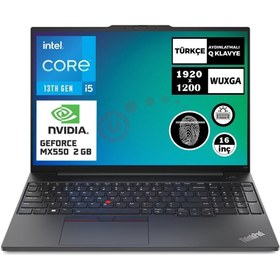 Resim Lenovo Thinkpad E16 Gen 1 i5-1335U 24 GB RAM 1 TB SSD MX550 16\ Freedos 21JN005PTX Zi704 