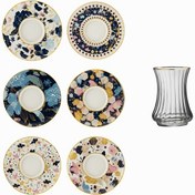Resim Sandro Moreno 1453 Potpuri Optik 12 Parça 6 Kişilik Çay Seti 110 ml 