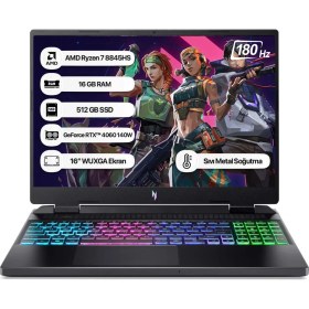 Resim Acer Nitro 16 AN16-42 AMD Ryzen 7 8845HS 16 GB RAM 512 GB SSD RTX4060 FreeDOS 16" Gaming Laptop NH.QSKEY.003 