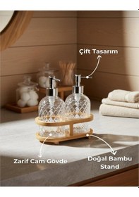 Resim Bambu Standlı 2'li Sabunluk Seti Çok Renkli 