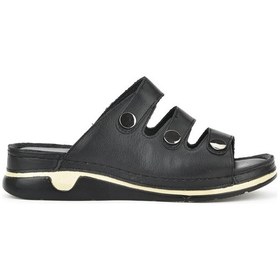 Resim Ziya, Kadın Hakiki Deri Terlik 1511008z15 Siyah 1511008z15 000 Siyah 