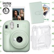 Resim Fujifilm Instax Mini 12 Fotoğraf Makinesi + 10'lu Film + Laporta Albüm + Şeffaf Kılıf Seti Yeşil 