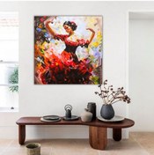 Resim Flamenco Figür El Yapımı Yağlı Boya Tablo 96x95cm 