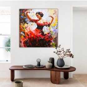 Resim Flamenco Figür El Yapımı Yağlı Boya Tablo 96x95cm 