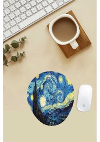 Resim Van Gogh Starry Night Desenli Bilek Destekli Mouse Pad Mousepad 