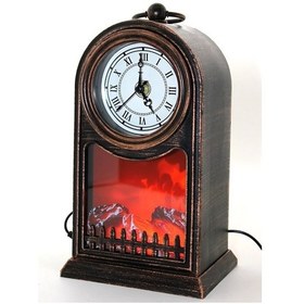 Resim Led Işıklı Saatli Şömine Aalk2509 07 Beyaz 