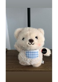 Resim Sevimli Kıyafetli Ayıcık Peluş Oyuncak Anahtarlık Hediyelik Uyku Arkadaşı 15 Cm Bej 