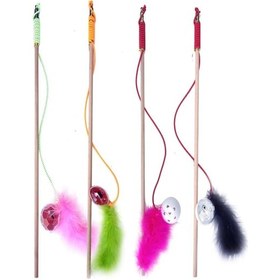 Resim Kedi Oltası Zilli Toplu Tüylü Kedi Oyuncak Oltası 