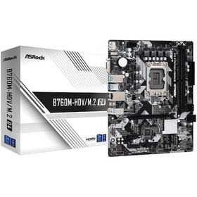 Resim Asrock B760M-HDV/M.2 D4 Intel B760 5333 MHz (OC) DDR4 Soket 1700 mATX Anakart 
