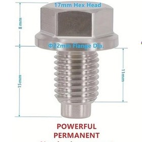 Resim Fochsia M14 X1.5 Manyetik Paslanmaz Çelik Karter Tapası Kırmızı Bakır Conta Honda Nissan Infiniti Ford Gm Hyundai 