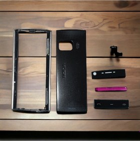Resim Nokia X6 Kapak Nokia X6-00 Uyumlu Siyah Ön Kapak Arka Kapak Tuş T 