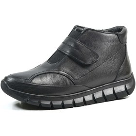 Resim Beety 3607 Hakiki Deri Siyah Kemik Çıkıntılı Cırtlı Ortopedik Kadın Anne Bot 