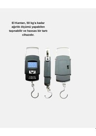Resim Portatif Dijital El Kantarı - Bavul, Kargo Ve Paket Tartı Cihazı 50 Kg 