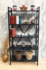 Resim Tanraf Erciyes Lüx Black Kitaplık 180x90 Büyük Boy Kitaplık 