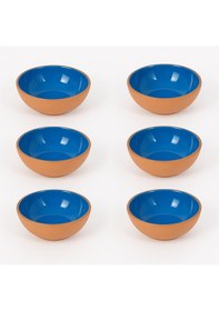 Resim Toprak Sırlı 10cm Kase 6 Lı Takım Mavi 
