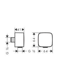 Resim Hansgrohe Fıxfıt Fıxfıt Gonye Cıkıs Cek Valf Ile Mat Sıyah Krom 26457340 