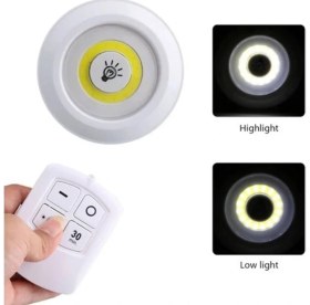 Resim Kakusan Uzaktan Kumandalı Yapışkanlı Kablosuz Pilli LED 3'lü Spot Lamba 