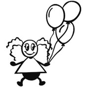 Resim Balonlu Çocuk Sticker 30 X 36 Cm 