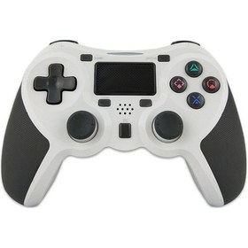 Resim Ps4 Host İçin Kauçuk Kaplamalı Kablosuz Oyun Denetleyicisi Bluetooth Kolu Beyaz 