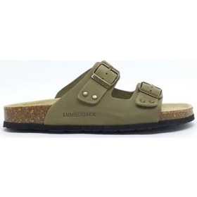 Resim Lumberjack Jolıe Nu 4fx Haki Hakiki Deri Comfort Casual Tokalı Terlik Haki 