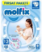 Resim Nessiworld Molfix Bebek Bezi Fırsat Paketi 3 Beden 4-9 Kg 68 Adet 