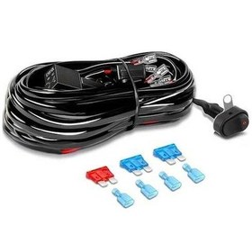Resim Pazly Siyah Mk 12v Led Işık Çubukları Kablo Demeti Seti, Güç Rölesi, Bıçak Sigorta, Kamyon Ve Off Road Uygulamaları İçin 