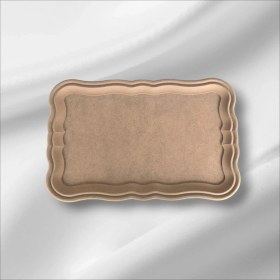 Resim Ahşap Boyanabilir Küçük Dikdörtgen Tepsi-Sunumluk 
