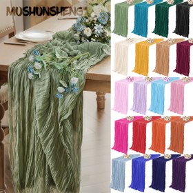 Resim 1 adet Bohem Peynir Bezi Masa Runnerı - Düz Renk Dikdörtgen Masa Runnerı, Düğün Töreni Doğum Günü Parti Kek Masa Dekorasyonu, Romantik Banket Dekorasyonu 