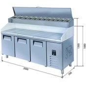 Resim Make Up Buzdolabı - 3 Kapılı - Mermerli - Yüksek 200x70x130 Cm 