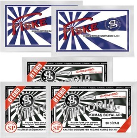 Resim Viktoria Boya 3Ad Siyah Viktoria Kumaş Boyası - 2Ad Fiske Sabitleyici 