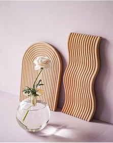 Resim Ahşap Oymalı Gökkuşağı Sunum Tepsisi Ve Kesme Tahtası 2’Li Ahşap 