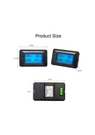 Resim Pazly Dc Gerilim Akım Güç Enerji Ölçer 100v 20a Lcd Gölgelik Dahili Akım Bölücü Profesyonel Yüksek Güçlü 