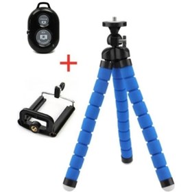 Resim İstaTek Ahtapot Süngerli Kumandalı Tripod Kamera Cep Telefonu Tripod Stand Çubuğu Akrobat 