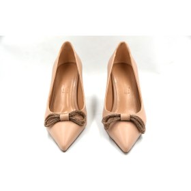 Resim Prego Taş Papyon Detaylı Topuklu Kadın Stiletto Ayakkabı NUT 