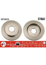 Resim Ford Mondeo 1 Arka Fren Diski 1993-1996 Trw Df2623 2adettir 
