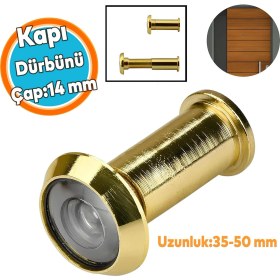 Resim Kapaksız Kapı Dürbünü Çelik Kapı Gold 35-50 mm Ayarlanabilir Çap 14 mm 