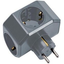 Resim Viko Yonca Plus 3'lü Topraklı Gri Golyat Priz 