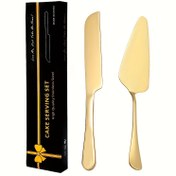 Resim 2 Parça Pasta Spatula Seti - Paslanmaz Çelik Düğün Parti Servis Bıçağı, Ekmek Bıçağı ve Pizza Spatulası 