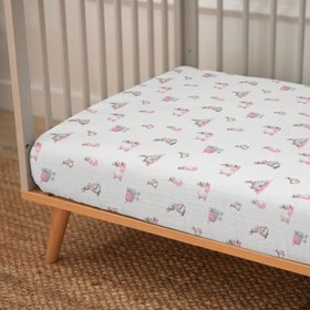 Resim Lastikli Müslin Bebek Çarşaf - Bébé Lapin Rose 