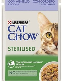 Resim Purina Cat Chow Pouch Kısırlaştırılmış Kuzu Etli Yetişkin Kedi Maması 6 x 85 G 