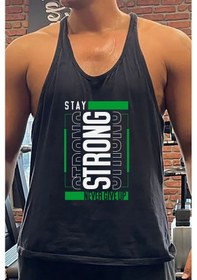 Resim Grstay Gym Fitness Tank Top Sporcu Atleti Siyah 