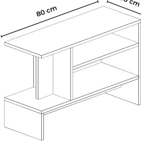 Resim Hofga Sümela Raflı Yan Sehpa - Gazetelik, Dergilik, Kitaplık 
