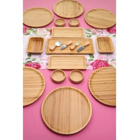 Resim Atbyhome Fern 6 Kişilik 19 Parça Doğal Bambu Kahvaltı Takımı – Kahvaltı Seti Sunum Seti 