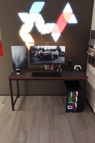 Resim Flinder Siyah Oyuncu Masası 160x60, Bilgisayar Masası, Gamer Masası, Gaming Masa, Metal Ayaklı 