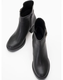 Resim Luvishoes Luvi Shoes Rashe Siyah Tokalı Kadın Kalın Topuklu Bot Siyah 