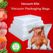 Resim 100 adet BPA içermeyen Vakumlu Mühürleme Torbaları - Şeffaf, Ölçü İşaretleri, Gıda Saklama & Yemek Hazırlama için İdeal, Mutfak Düzenleme Temelleri 