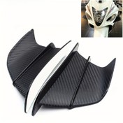 Resim Motorsiklet Spoiler Kanadı - Aerodinamik Karbon Fiber Tarzı Plastik Rüzgar Difektörü için Yamaha YZF R1 / R6 / R25 / R7 / R3 ve BMW S1000RR / S1000R / 1000RR / 1000R - Yüksek Hızlı Stabilite ve Kullanım Gücü Yükseltme, Yarış Aksesuarı | Spor Estetiği | Hafif Spoiler 