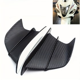 Resim Motorsiklet Spoiler Kanadı - Aerodinamik Karbon Fiber Tarzı Plastik Rüzgar Difektörü için Yamaha YZF R1 / R6 / R25 / R7 / R3 ve BMW S1000RR / S1000R / 1000RR / 1000R - Yüksek Hızlı Stabilite ve Kullanım Gücü Yükseltme, Yarış Aksesuarı | Spor Estetiği | Hafif Spoiler 