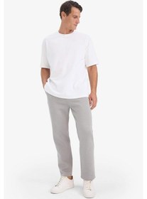 Resim Defacto Regular Fit Beli Bağcıklı Cepli Düz Paça Kalın Eşofman Altı D7836ax25augr198 Gri 